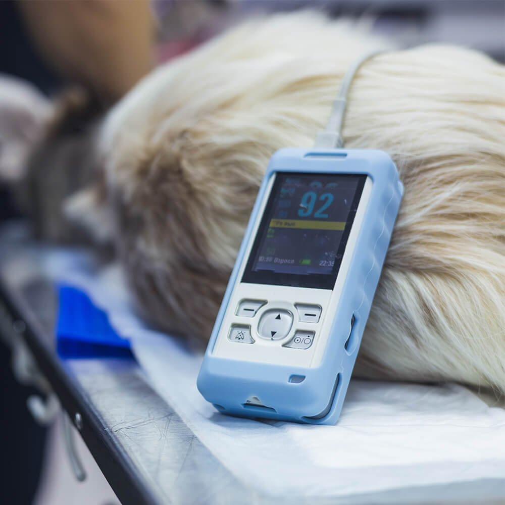 close up of a piece of monitoring equipment during surgery